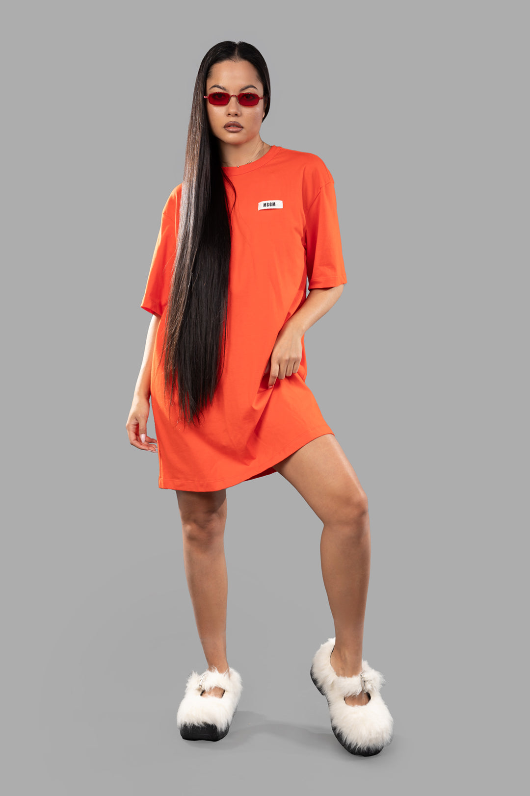 Orange T-shirt Dress