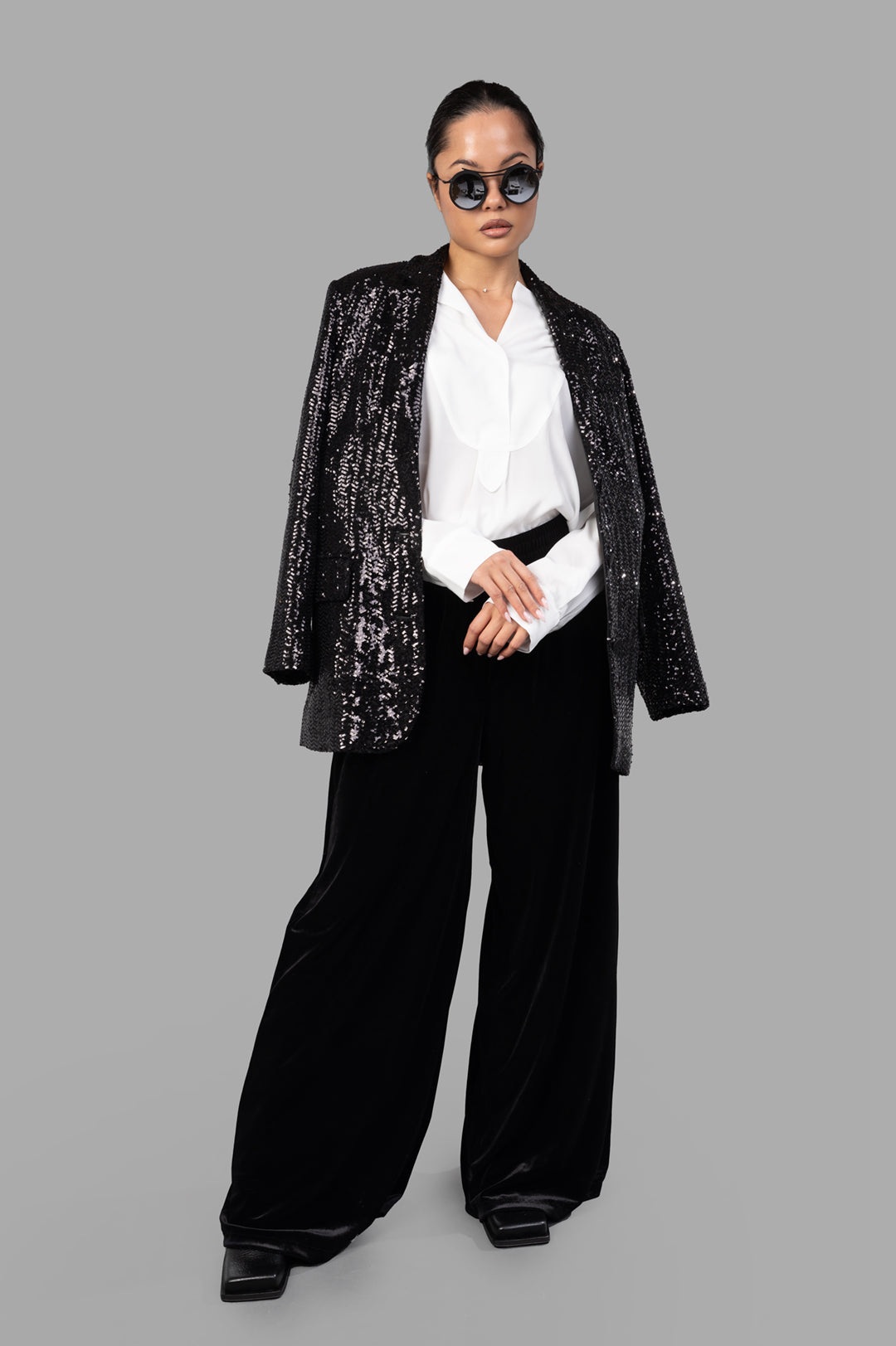 Wide-leg Velvet Pants