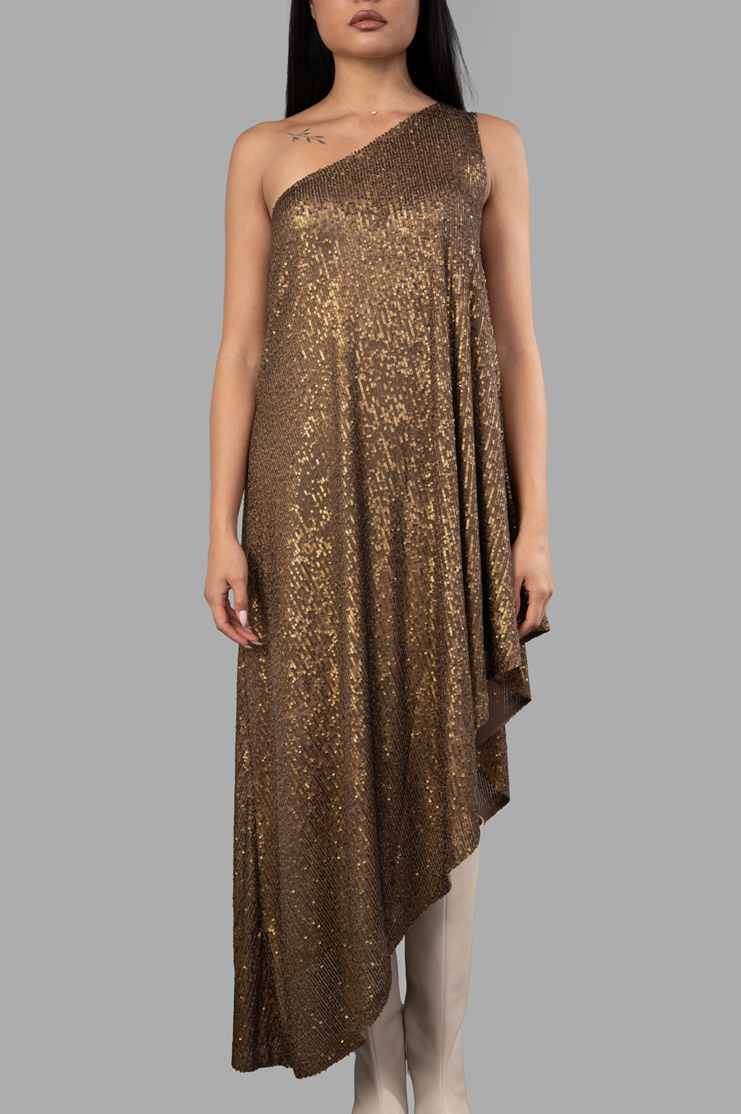 One-shoulder Diagonal Tunic