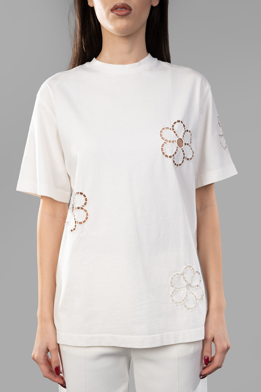 Floral-Appliqué T-Shirt