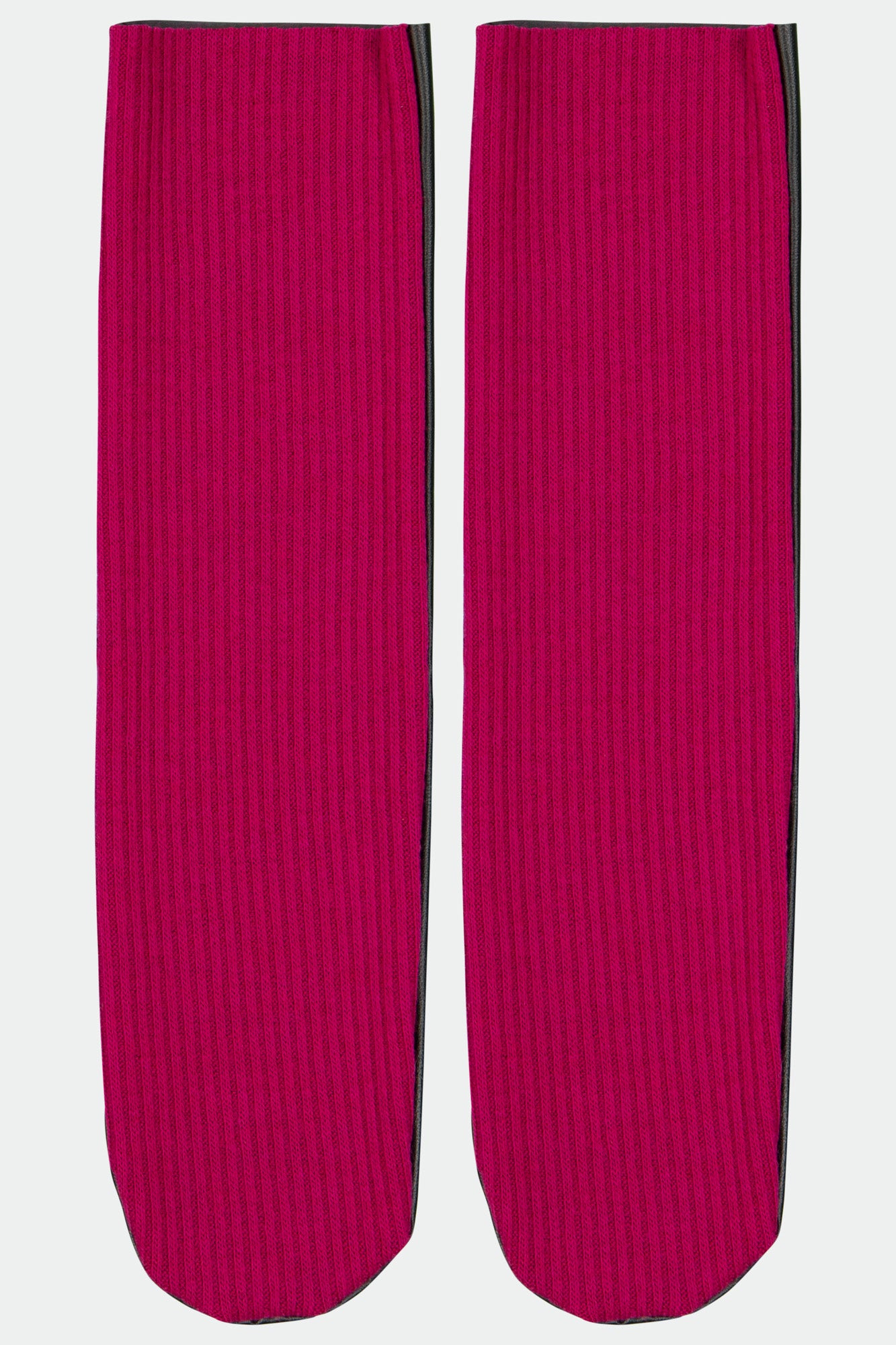 Pink Knit & Faux Leather Socks