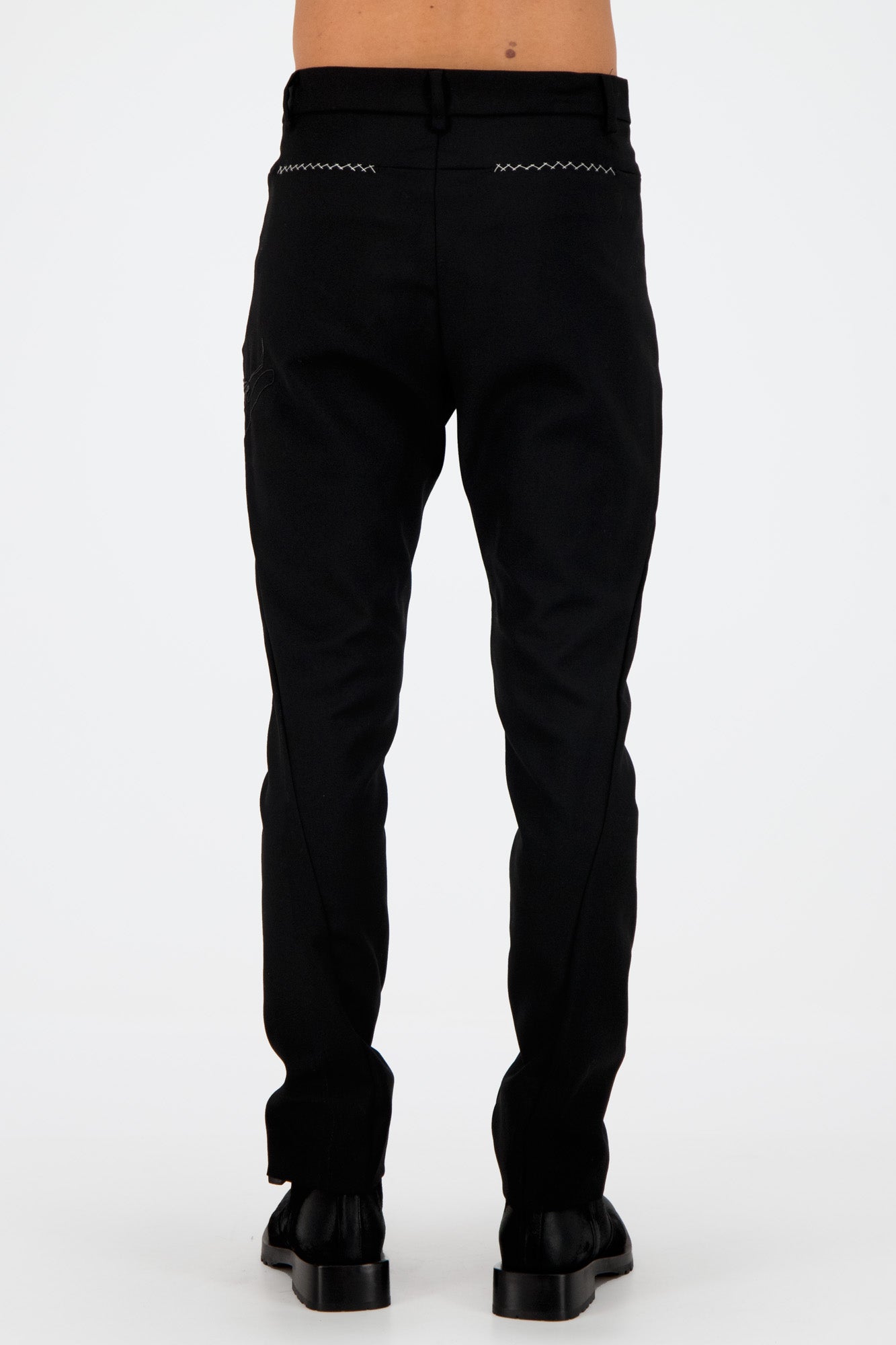 Embroidered Wool Trousers