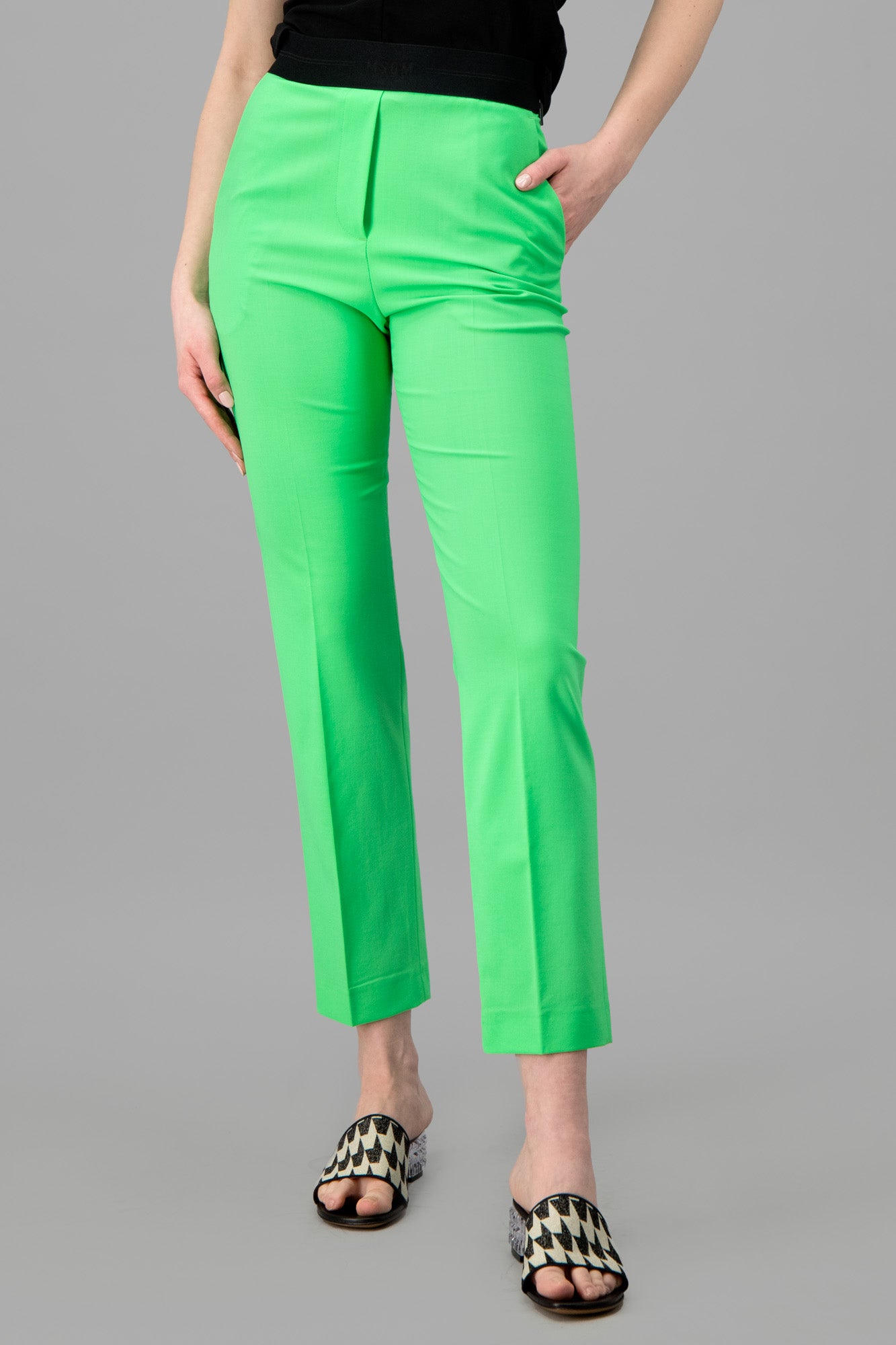 Green Ankle-Length Pants