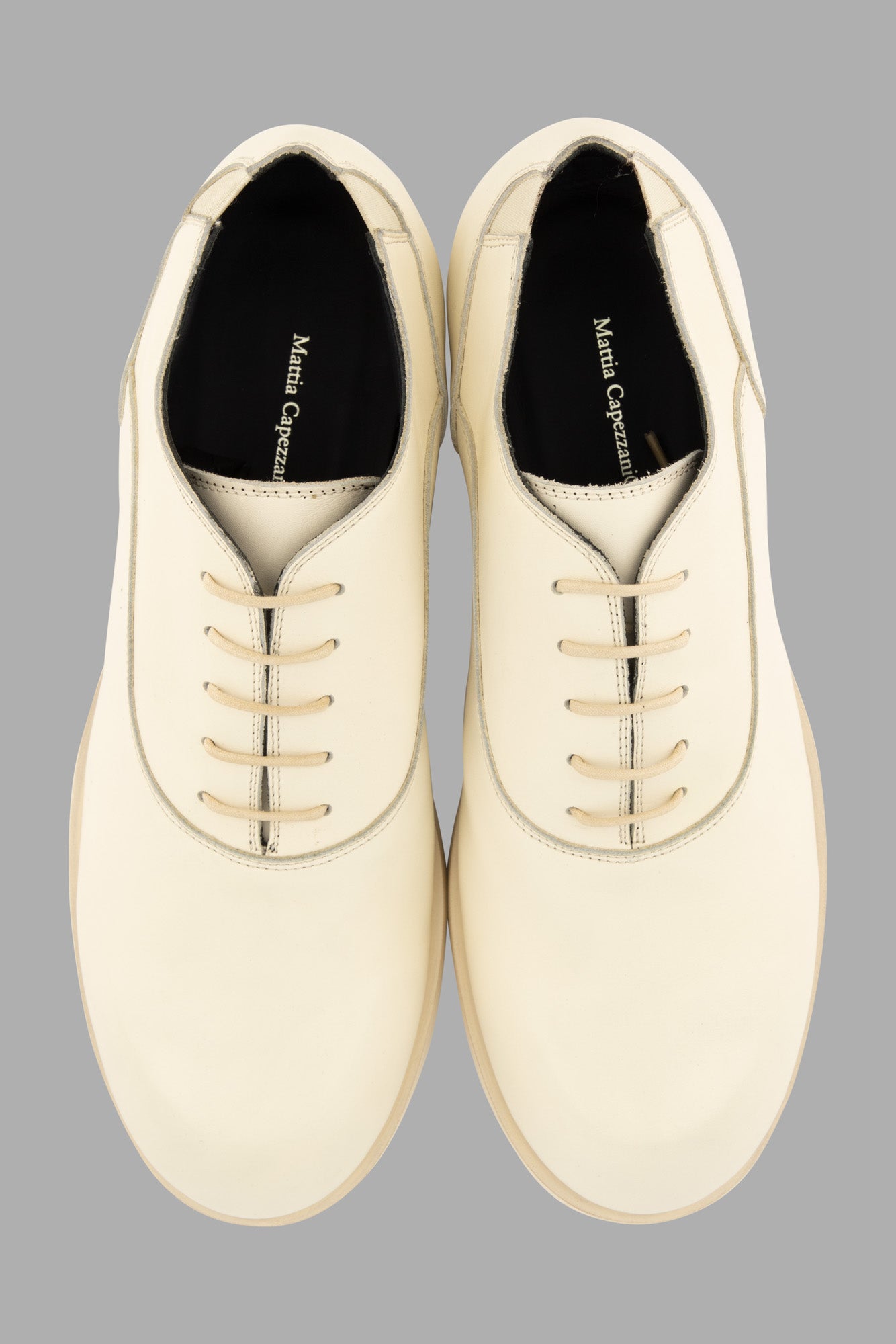 Cream Lace-up Shoes