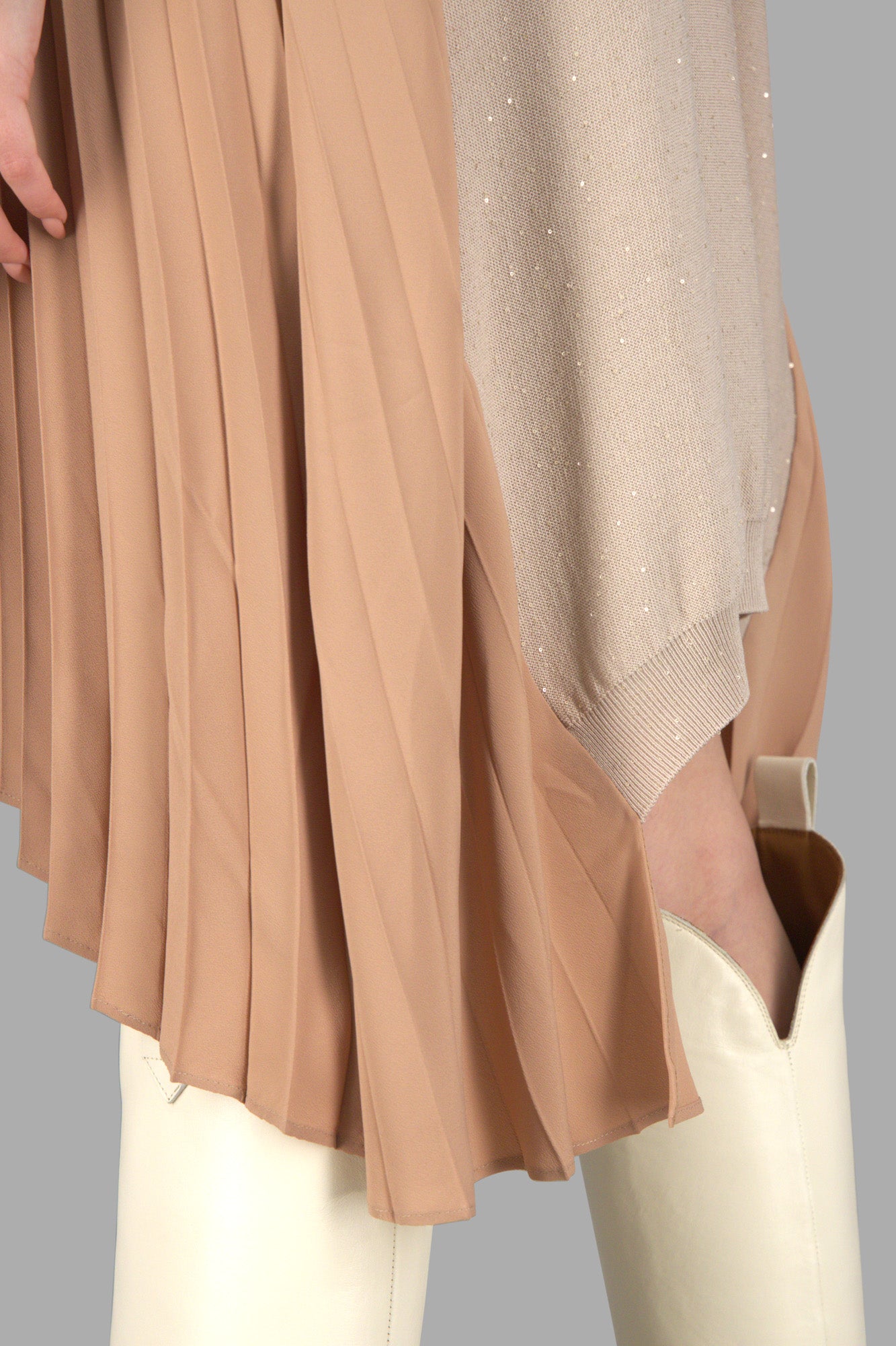 Pleated Knee-Length Dress