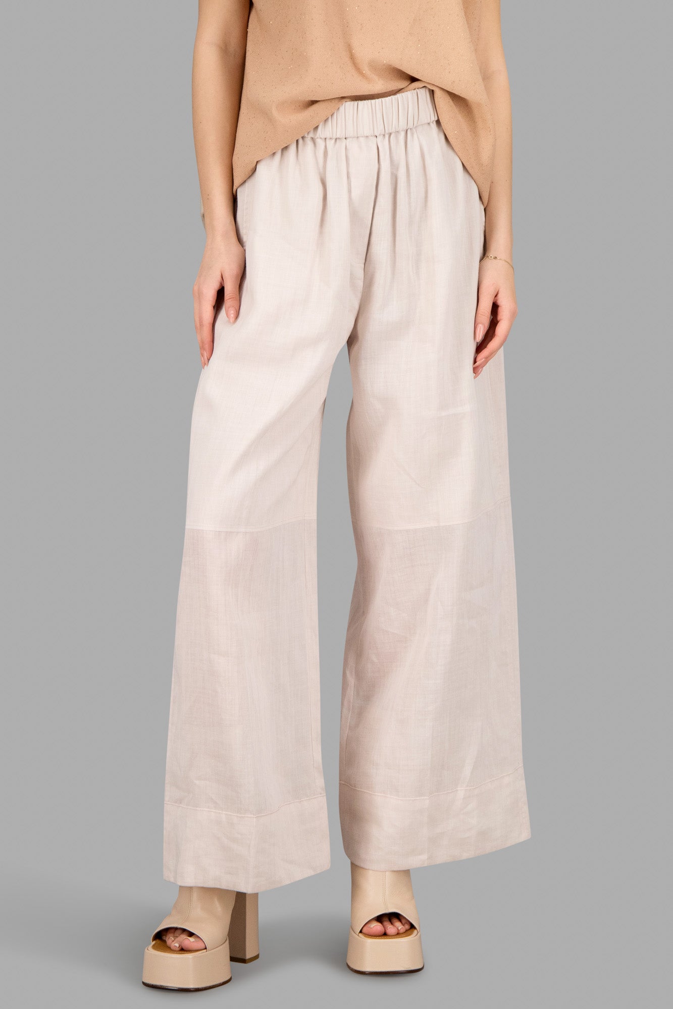 Elasticated Wide-Leg Trousers